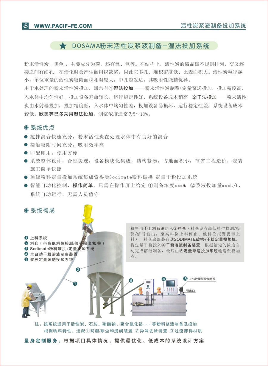 活性炭漿液制備投加系統